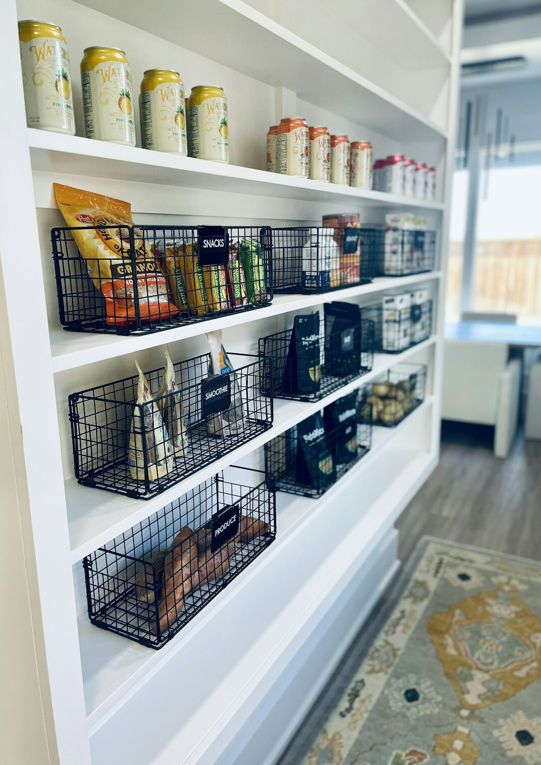 organized kitchen shelves