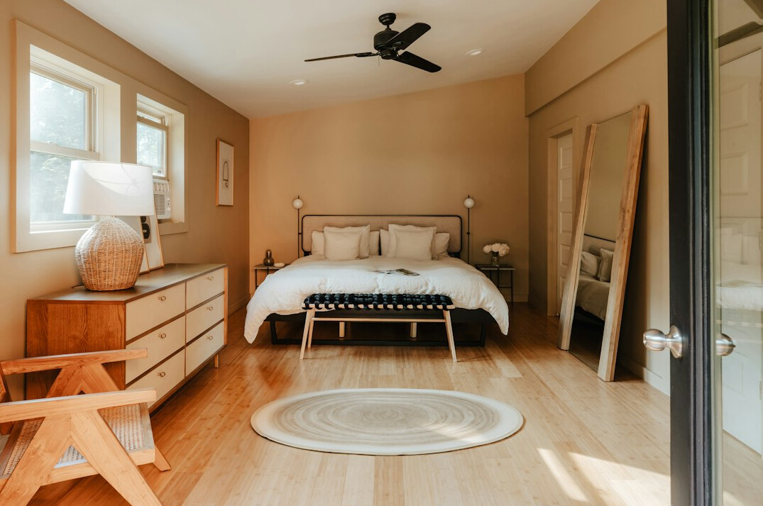 neat bedroom setup